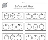 Fall Before and After Alphabet Worksheet