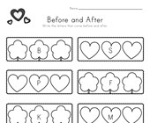 Valentine's Day Before and After Alphabet Worksheet