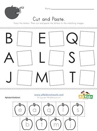 Cut and Paste Letter Matching Worksheet | All Kids Network