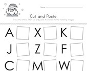 free printable worksheets for kindergarten christmas Christmas Cut and Paste Letter Matching Worksheet