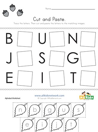 FREE Fall Alphabet Sticker Worksheets