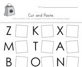 halloween reading worksheets for kindergarten Halloween Cut and Paste Letter Matching Worksheet