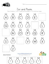 Cut and Paste Missing Letters Worksheets | All Kids Network