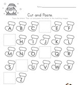 Christmas Cut and Paste Missing Letters Worksheet