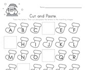 free printable worksheets for kindergarten christmas Christmas Cut and Paste Missing Letters Worksheet