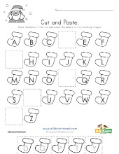 Cut and Paste Missing Letters Worksheets | All Kids Network