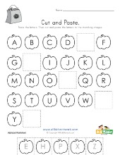 Cut and Paste Missing Letters Worksheets | All Kids Network