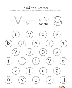 Find the Letter V Worksheet