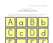 abc worksheets for nursery Letter Matching Game