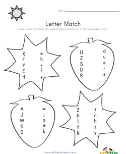 Summer Letter Matching Worksheet