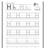 Letter H Tracing with 4 Lines
