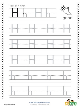 Letter H Tracing Worksheets For Preschool | Onvacationswall.com
