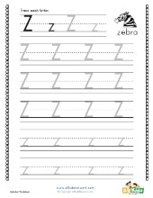Letter Tracing Worksheets with 4 Lines | All Kids Network