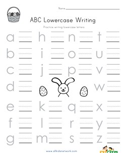 Easter Lowercase Letters Worksheet