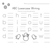 worksheet winter activities Winter Lowercase Letters Worksheet