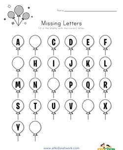 Alphabet Missing Letters Worksheet