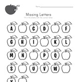 Apple Missing Letters Worksheet