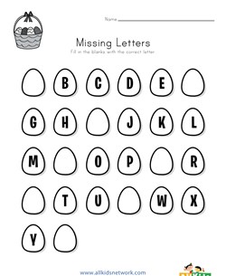 Easter Missing Letters Worksheet