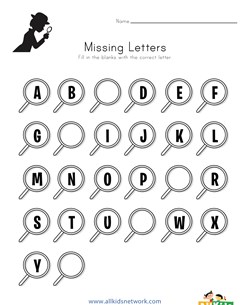 Missing Letters Worksheet