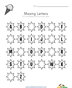 Summer Missing Letters Worksheet