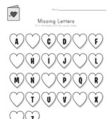 Valentine's Day Missing Letters Worksheet