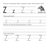 letter z worksheets all kids network