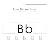 worksheets for preschool letter b Trace, Cut and Paste Letter B Worksheet