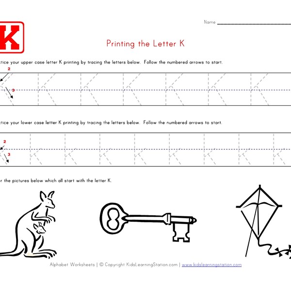 Worksheets Letter K Worksheet traceable alphabet letter k worksheet all kids network seasons