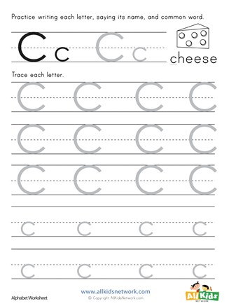 Letter C Tracing Worksheets For Preschool | Onvacationswall.com