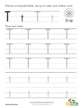 Trace & Color Letter T Worksheet | All Kids Network