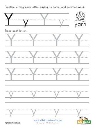 free letter y tracing worksheets - letter y alphabet tracing worksheets ...