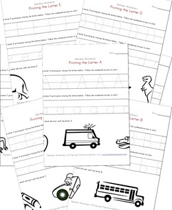 tracing letters worksheets in landscape layout