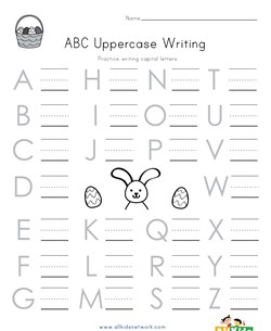 Easter Uppercase Letters Worksheet