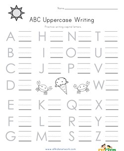 Summer Uppercase Letters Worksheet