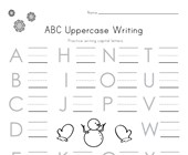 Winter Uppercase Letters Worksheet
