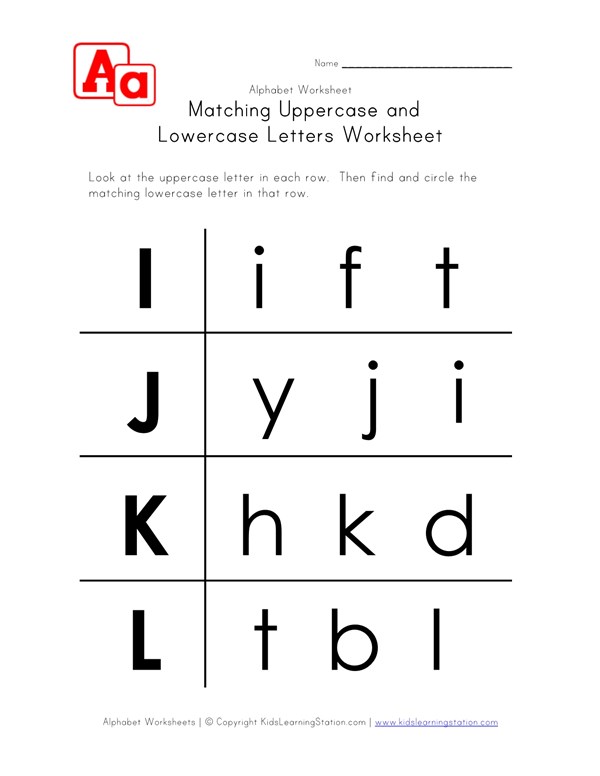 Letter Worksheets - Uppercase and Lowercase I, J, K and L graphic about Upper and Lowercase Letters Printable called Letter Worksheets - Uppercase and Lowercase I, J, K and L