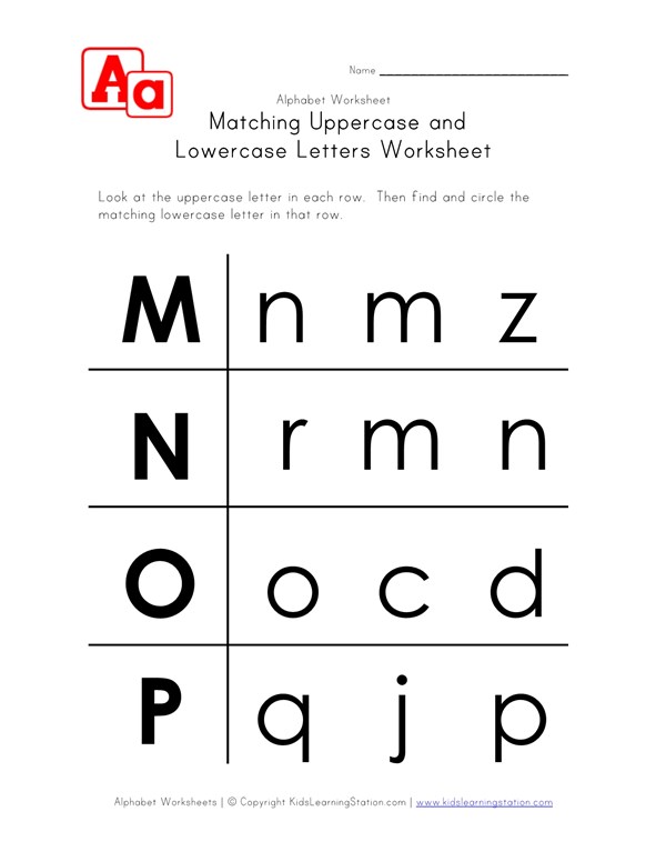 Letter Worksheets - Uppercase and Lowercase M, N, O and P image regarding Upper and Lowercase Letters Printable referred to as Letter Worksheets - Uppercase and Lowercase M, N, O and P