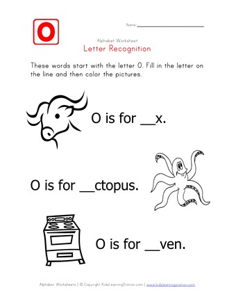 Letter O Alphabet Recognition Worksheet Letter O Alphabet Recognition Worksheet
