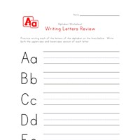 Worksheets Writing Letters Worksheets writing letters review worksheets all kids network a through e worksheet