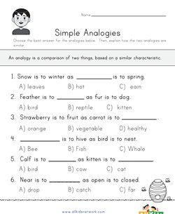 Analogies Worksheet - Multiple Choice 1