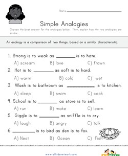 Analogies Worksheet - Multiple Choice 2