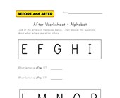 alphabet after worksheet