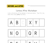 alphabet after worksheet