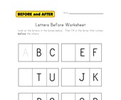 letters before worksheet
