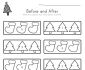 free printable worksheets for kindergarten christmas Christmas Before and After Worksheet