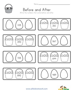 Easter Before and After Worksheet