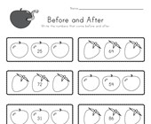 Fruit Themed Before and After Worksheet