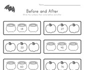 Halloween Before and After Worksheet