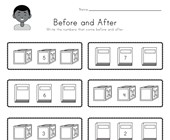 School Themed Before and After Worksheet