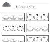 Thanksgiving Before and After Worksheet